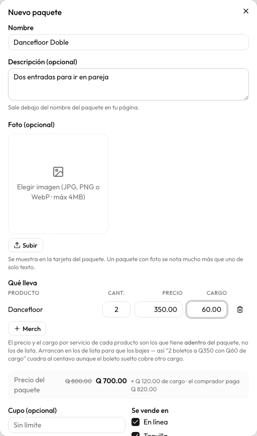 Armar un paquete